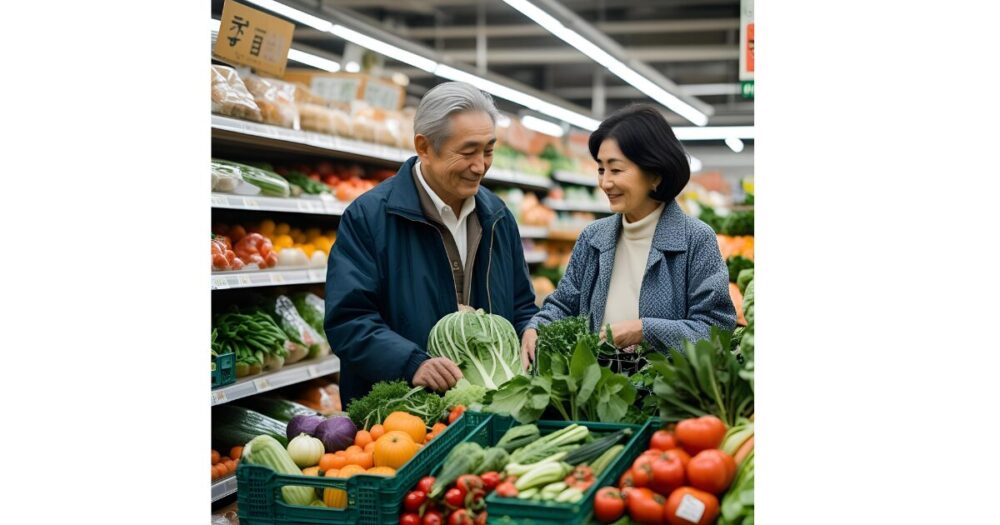 買い物を楽しむ夫婦