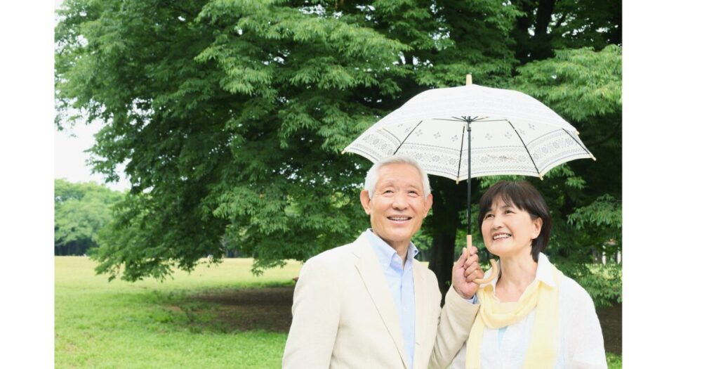 相合傘のカップル